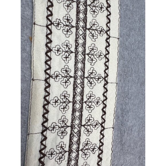 Vintage 3.75" Embroidered Cotton Trim with Intricate Floral Patterns 4 yards - Picture 3 of 4